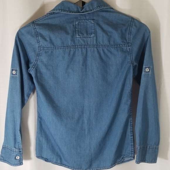 Justice blue buttons down shirt.  Size 10 - Picture 5 of 8